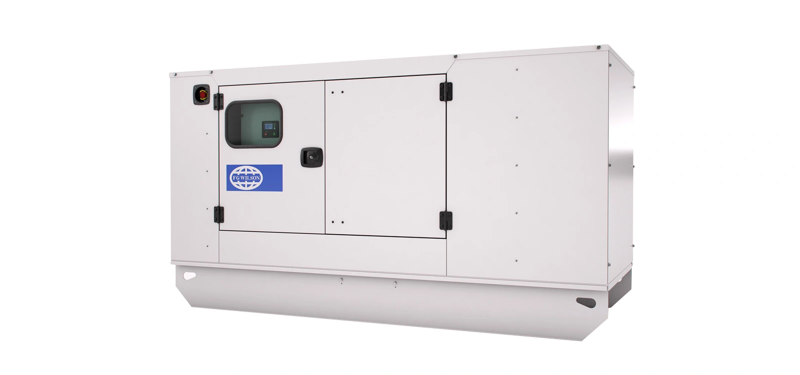 Official white FG Wilson CAL enclosure and white base