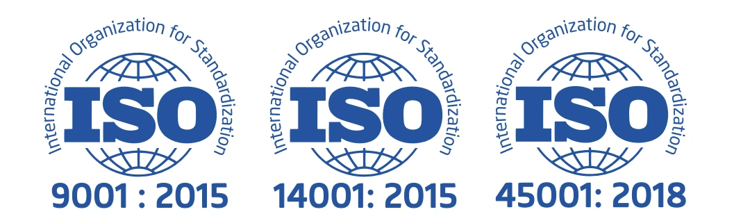 ISO 9001:2015, ISO 14001:2015 and ISO 45001:2018